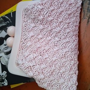 Pink Woven Clutch
